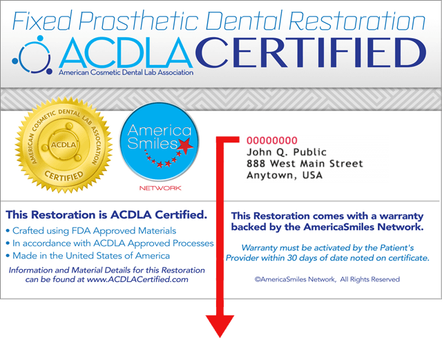 Enter your Warranty Code from your ACDLA Certifed Warranty Card
